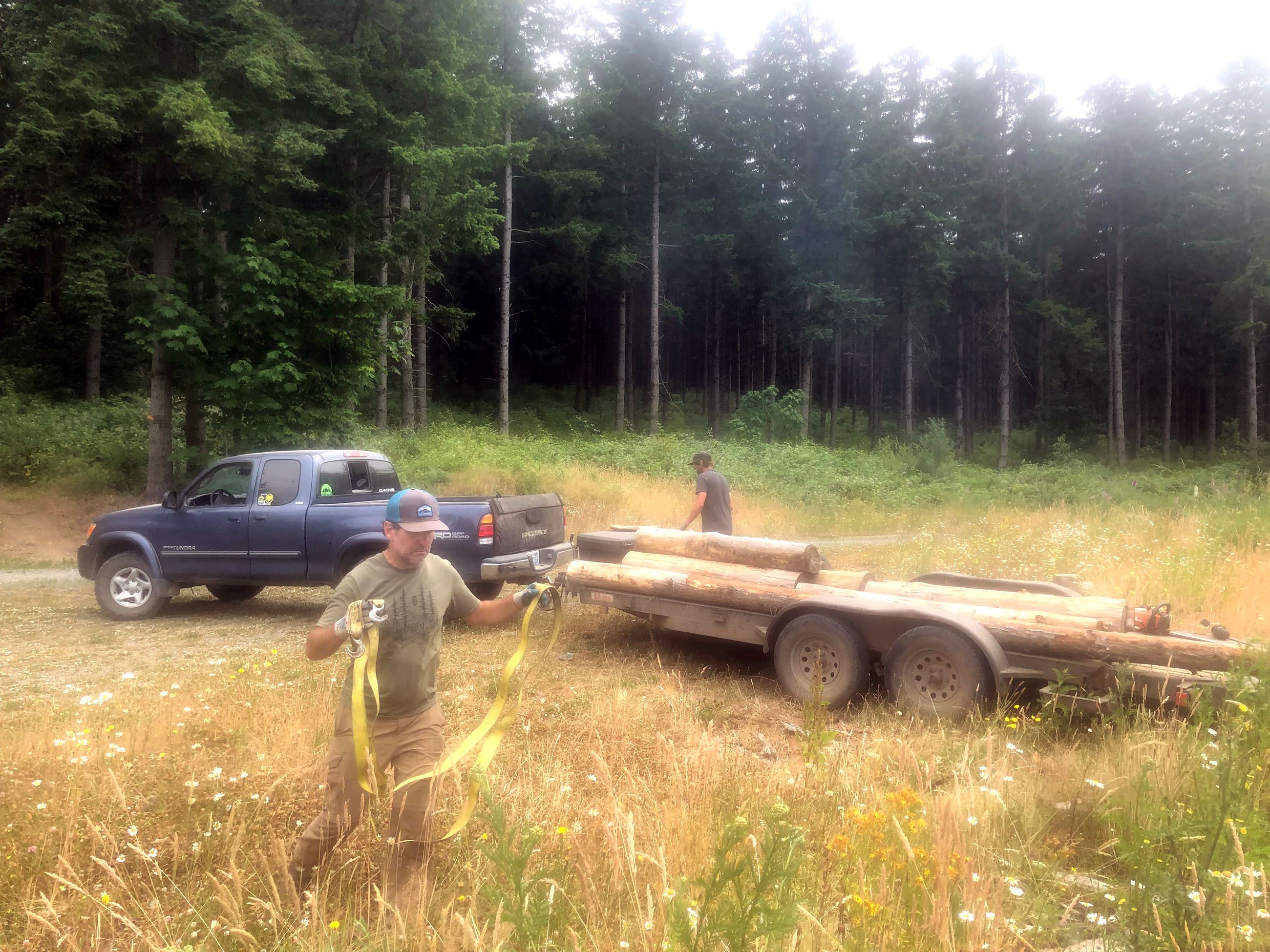 waterfront bike park - getting wood from Galbraith
