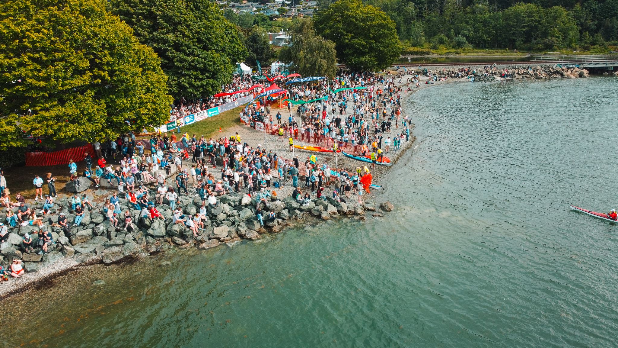 Marine Park  during Ski to Sea with the beach full of people