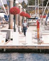 Person walking on a dock